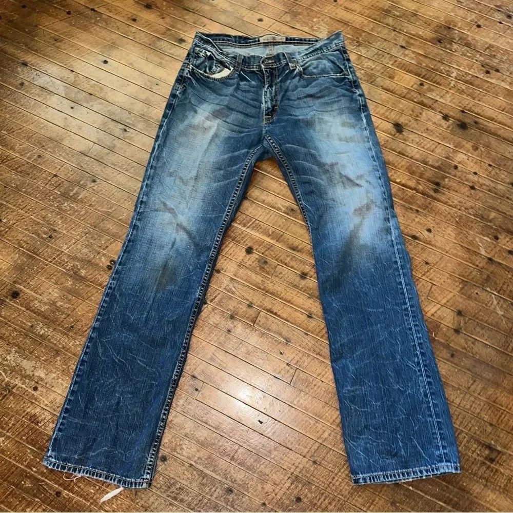 BKE Men's Straight Blue Jeans